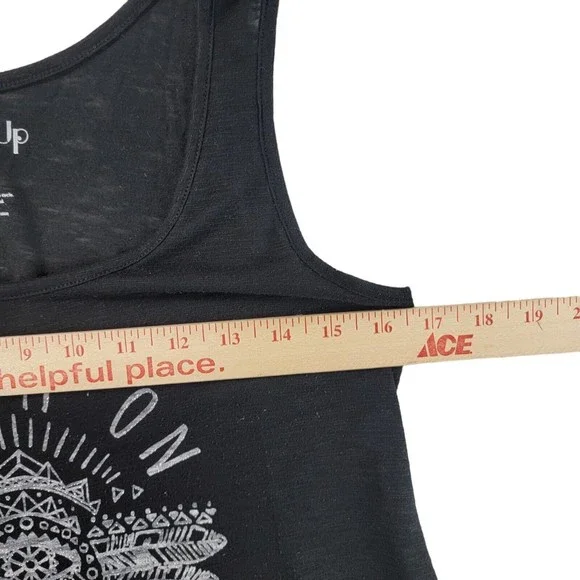 Tunic Tank Top Shirt Junior M 7-9 Dream on Dreamer Sleeveless Scoop Neck Black - Picture 11 of 16